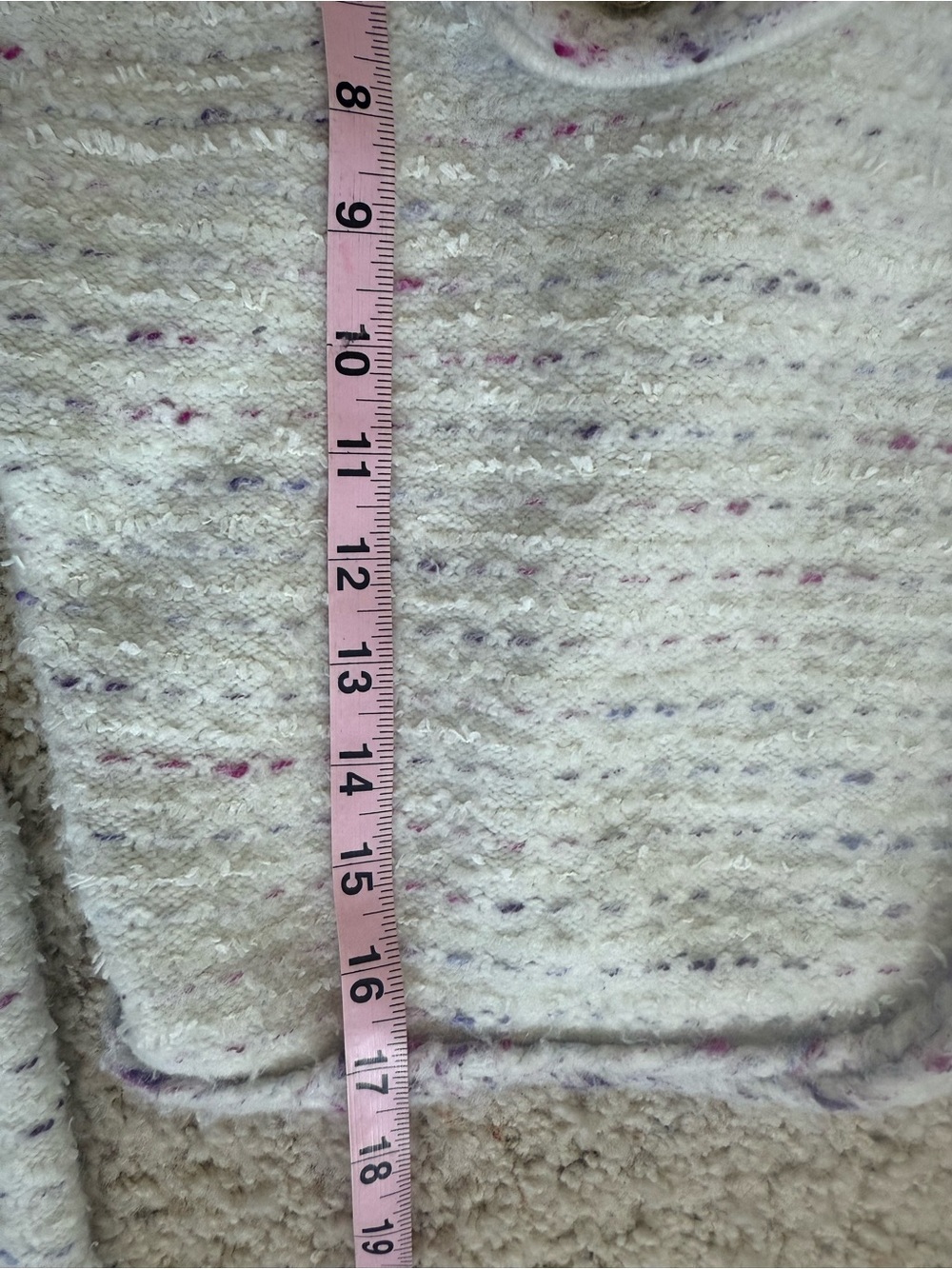 J Crew Cropped Lady Jacket Ivory Marled Yarn Sz Medium Coquette Preppy Old Money - Picture 8 of 9
